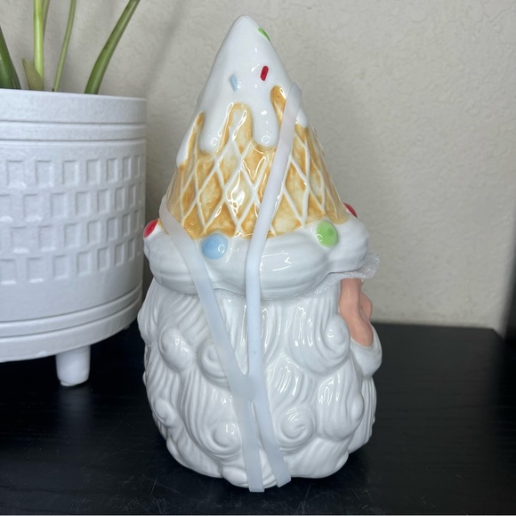 NEW Peppermint Place Ice Cream Christmas Santa Cookie Jar - Picture 3 of 7